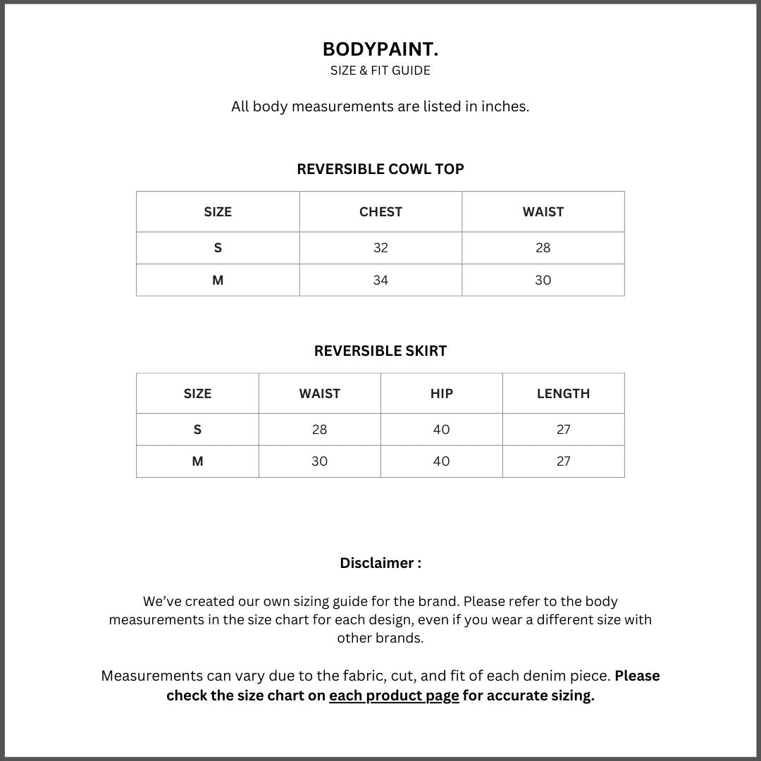 REVERSIBLE COWL TOP AND SKIRT