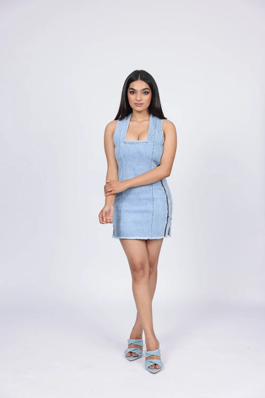 EASY BLUE MINI DRESS