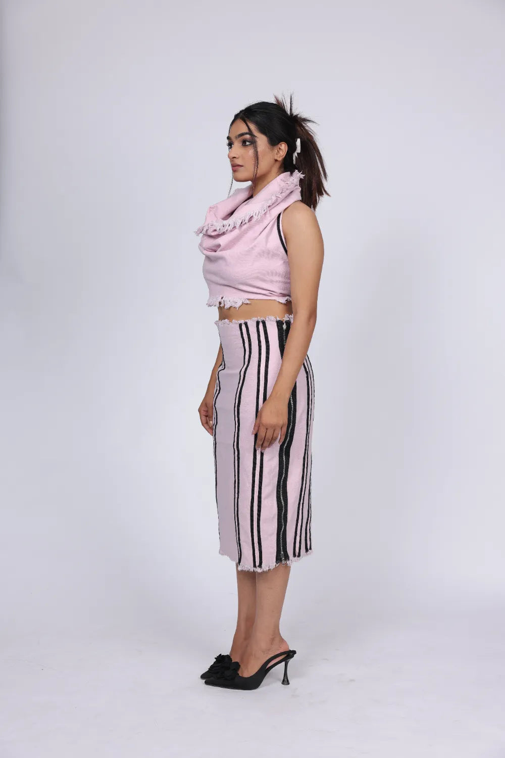 REVERSIBLE COWL TOP AND SKIRT